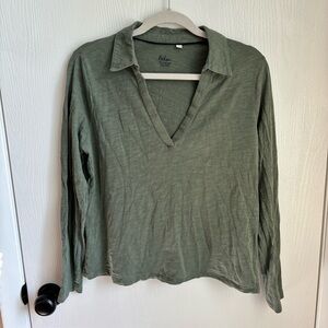 Boden Sage Green V-Neck Blouse